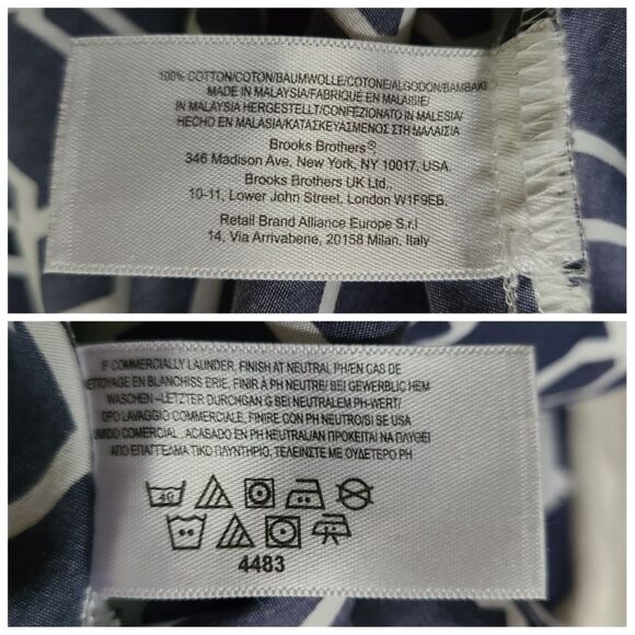 Brooks Brothers|100% Cotton Blue Geometric Tunic Top, MEDIUM - Picture 7 of 7